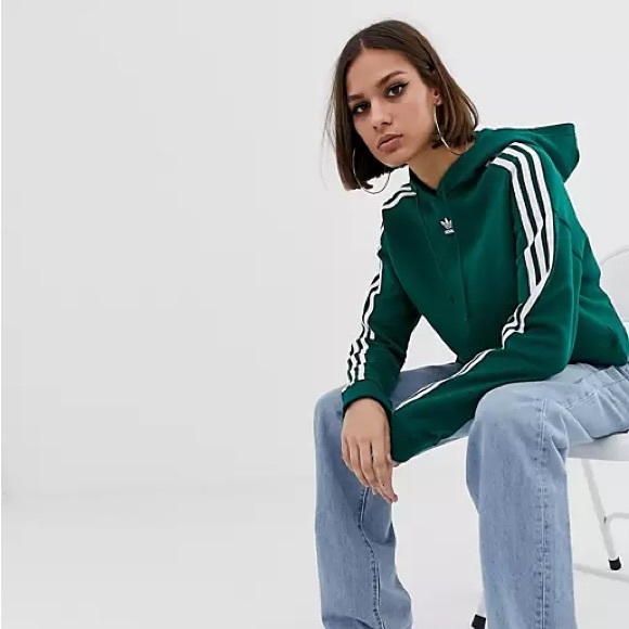 Adidas Originals Green Cropped Hoodie - Size XS - Picture 3 of 3